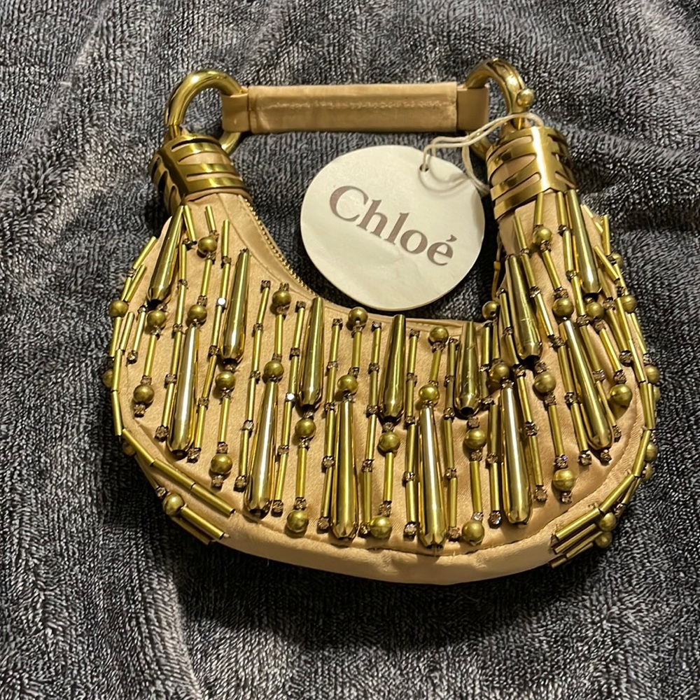 Chloe gold evening bag